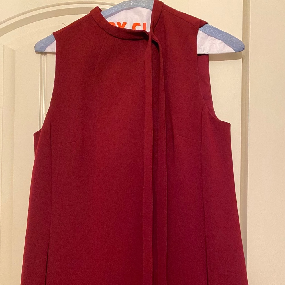 Theory burgundy dress with top tie